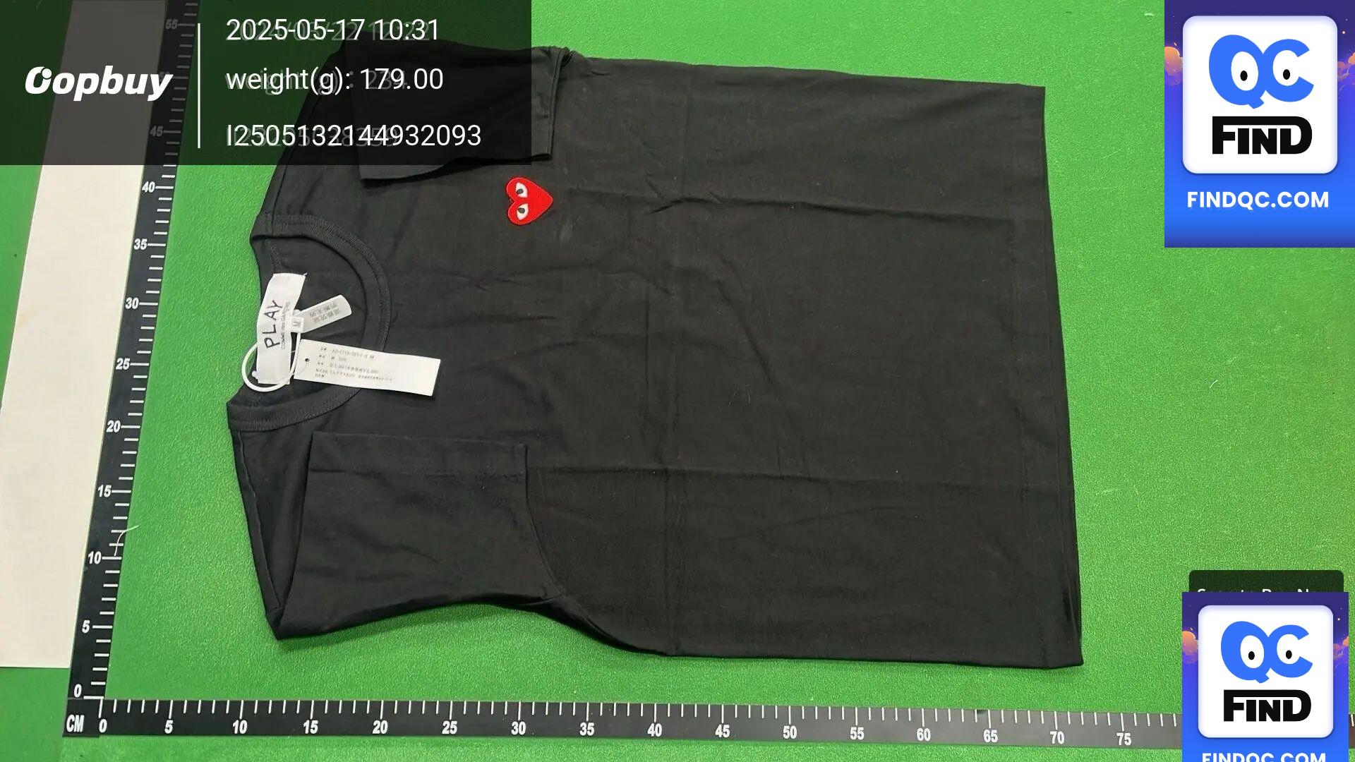 Comme des Garçons PLAY T-shirt Black White QC